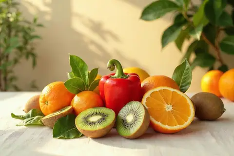 Vitamines essentielles, le soleil et l’assiette